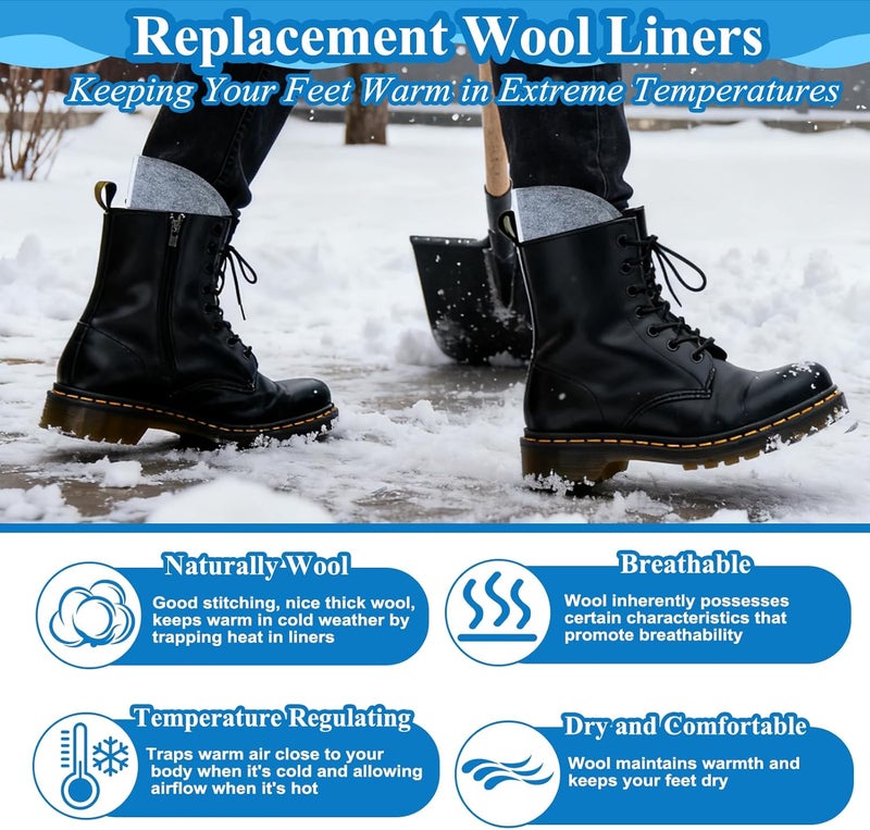 Waybas Replacement Felt Boot Liner for Men Women, Wool Blend High Winter Boot Insulator for Hunting Fishing Hiking Snow Work - Image 3